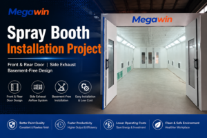 Spray Booth Installation Project: Front & Rear Door Spray Booth with Side Exhaust System (Basement-Free Design)