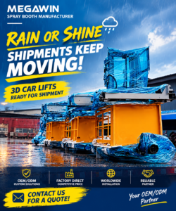Rainy Day, Ready to Ship: 3D Man Lift Loading for Spray Booth Projects